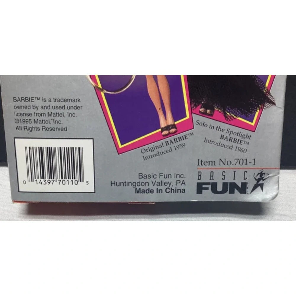 New 1995 Basic Fun Barbie Keychain Doll Miniature 1960 #701-0 NIB